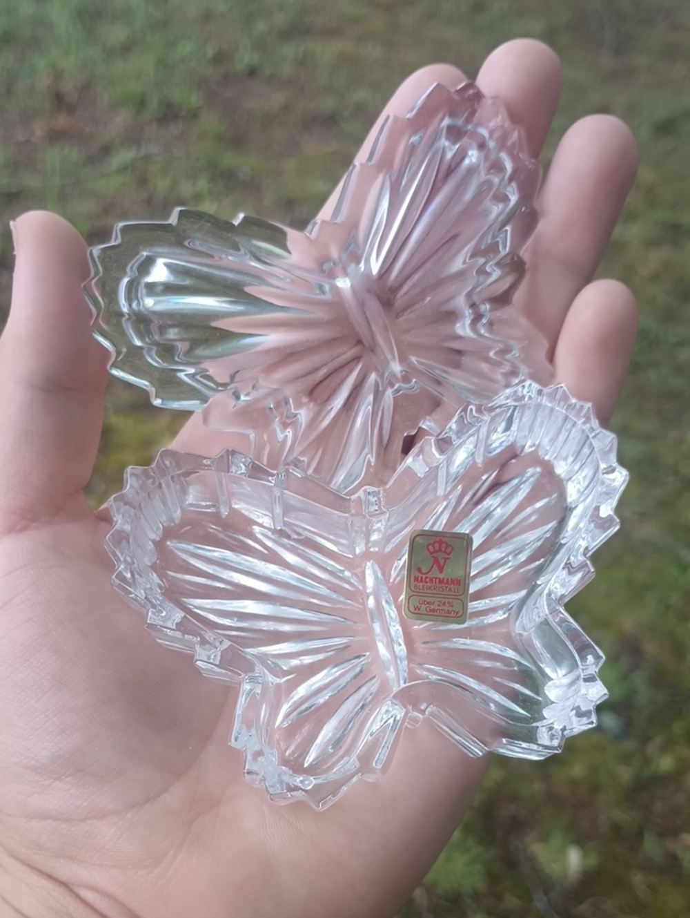 Crystal Cut Butterfly Trinket Dish